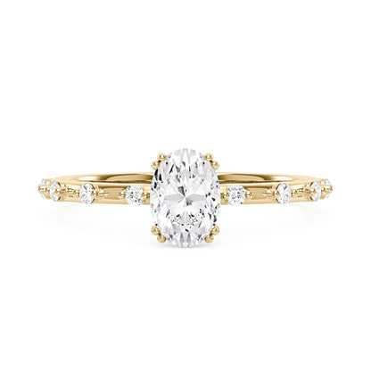 Oval Cut Moissanite Ring with Accented Stones - NavianJewelry™