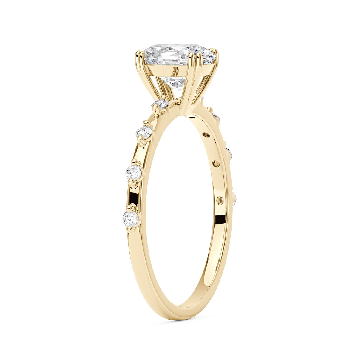 Oval Cut Moissanite Ring with Accented Stones - NavianJewelry™