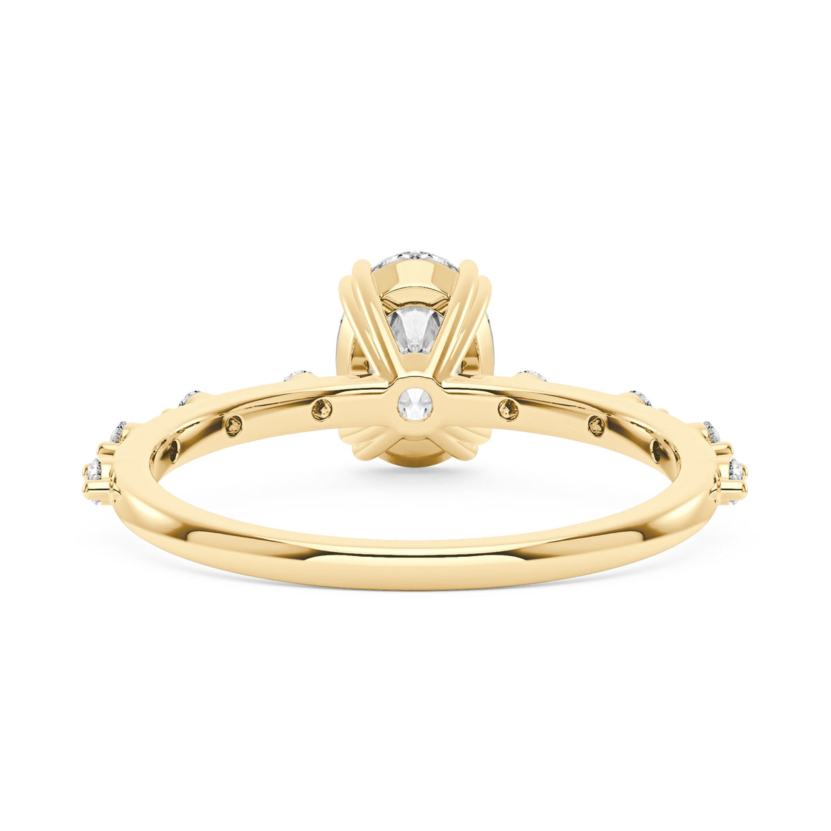 Oval Cut Moissanite Ring with Accented Stones - NavianJewelry™