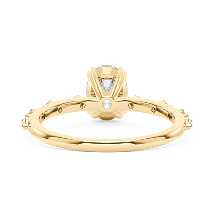 Oval Cut Moissanite Ring with Accented Stones - NavianJewelry™