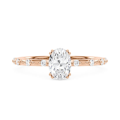 Oval Cut Moissanite Ring with Accented Stones - NavianJewelry™