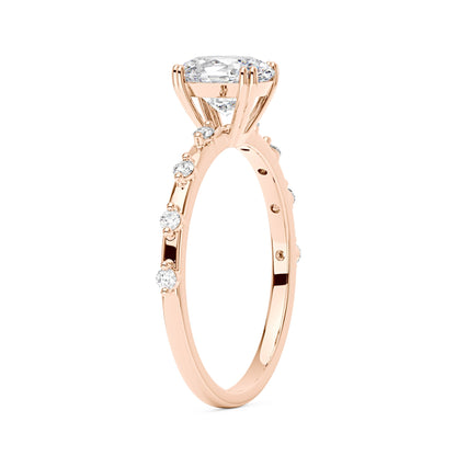 Oval Cut Moissanite Ring with Accented Stones - NavianJewelry™