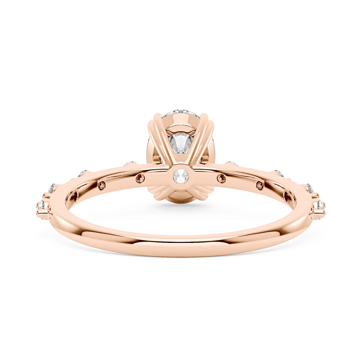 Oval Cut Moissanite Ring with Accented Stones - NavianJewelry™