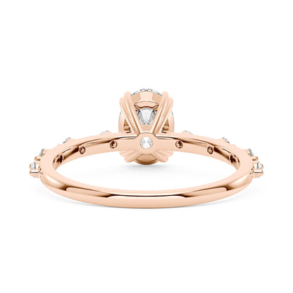 Oval Cut Moissanite Ring with Accented Stones - NavianJewelry™