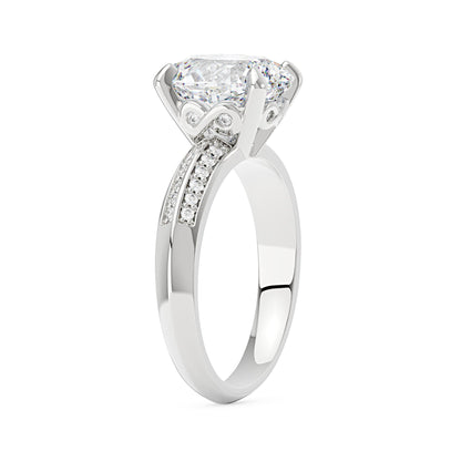 Oval Moissanite Engagement Ring with Pavé Double Row Band - NavianJewelry™