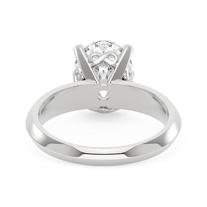 Oval Moissanite Engagement Ring with Pavé Double Row Band - NavianJewelry™