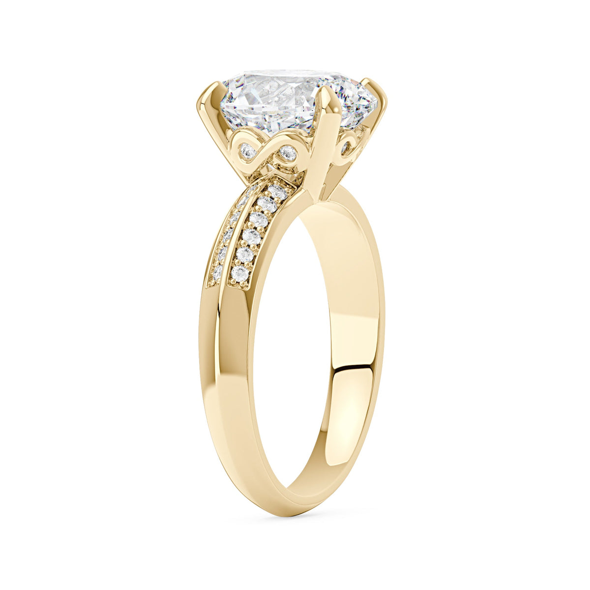 Oval Moissanite Engagement Ring with Pavé Double Row Band - NavianJewelry™
