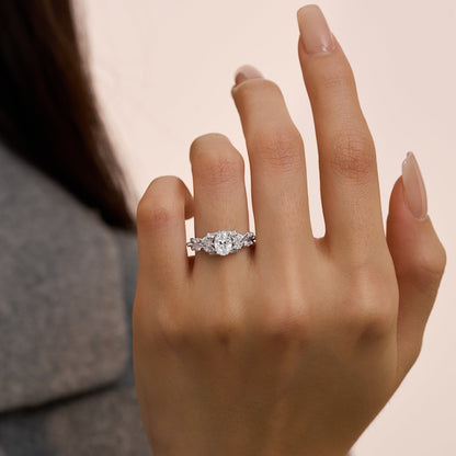 Oval Secret Garden Moissanite Engagement Ring - NavianJewelry™