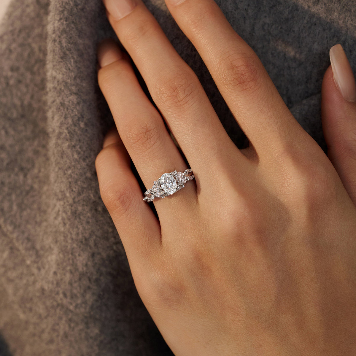 Oval Secret Garden Moissanite Engagement Ring - NavianJewelry™