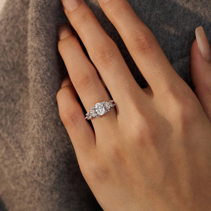 Oval Secret Garden Moissanite Engagement Ring - NavianJewelry™