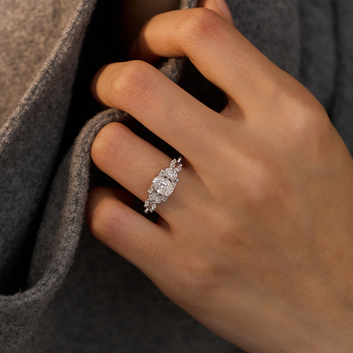 Oval Secret Garden Moissanite Engagement Ring - NavianJewelry™
