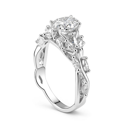 Oval Secret Garden Moissanite Engagement Ring - NavianJewelry™