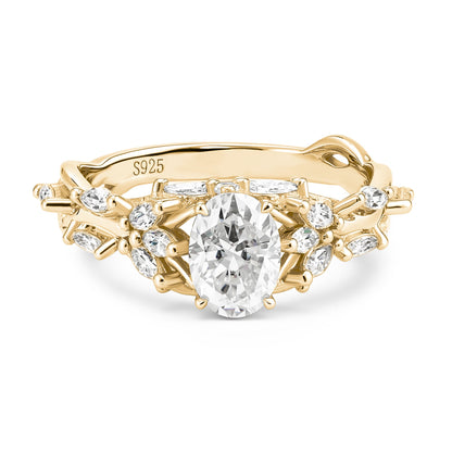 Oval Secret Garden Moissanite Engagement Ring - NavianJewelry™