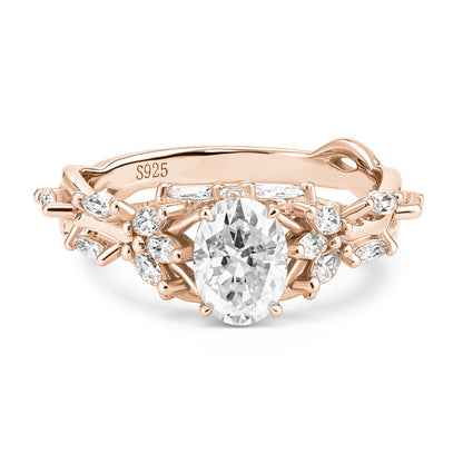 Oval Secret Garden Moissanite Engagement Ring - NavianJewelry™