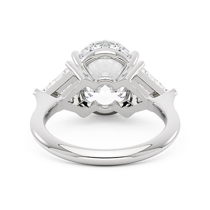 Modern Romance Oval Triangle Moissanite Trilogy Ring (Celebrity Inspired) - NavianJewelry™