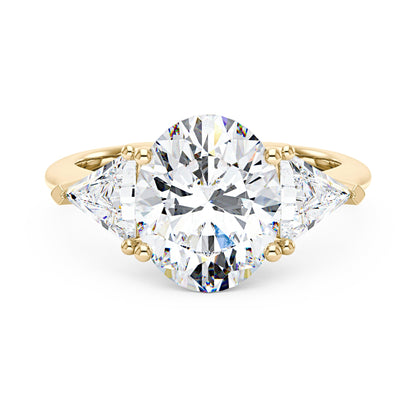 Modern Romance Oval Triangle Moissanite Trilogy Ring (Celebrity Inspired) - NavianJewelry™