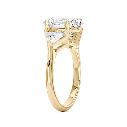 Modern Romance Oval Triangle Moissanite Trilogy Ring (Celebrity Inspired) - NavianJewelry™
