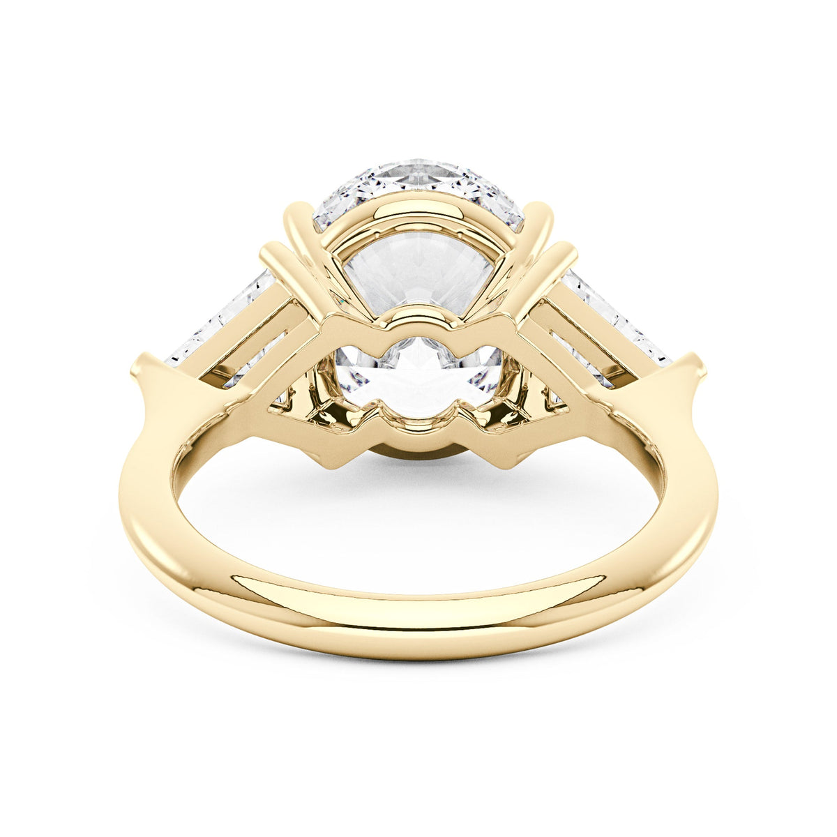 Modern Romance Oval Triangle Moissanite Trilogy Ring (Celebrity Inspired) - NavianJewelry™