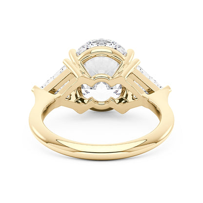 Modern Romance Oval Triangle Moissanite Trilogy Ring (Celebrity Inspired) - NavianJewelry™