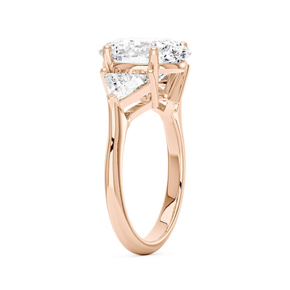 Modern Romance Oval Triangle Moissanite Trilogy Ring (Celebrity Inspired) - NavianJewelry™