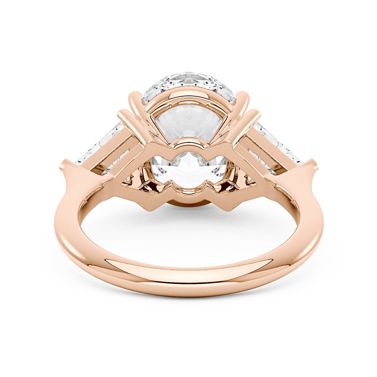 Modern Romance Oval Triangle Moissanite Trilogy Ring (Celebrity Inspired) - NavianJewelry™