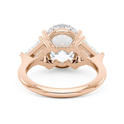 Modern Romance Oval Triangle Moissanite Trilogy Ring (Celebrity Inspired) - NavianJewelry™