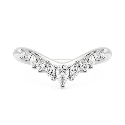Arched Pear Marquise Moissanite Wedding Band - NavianJewelry™