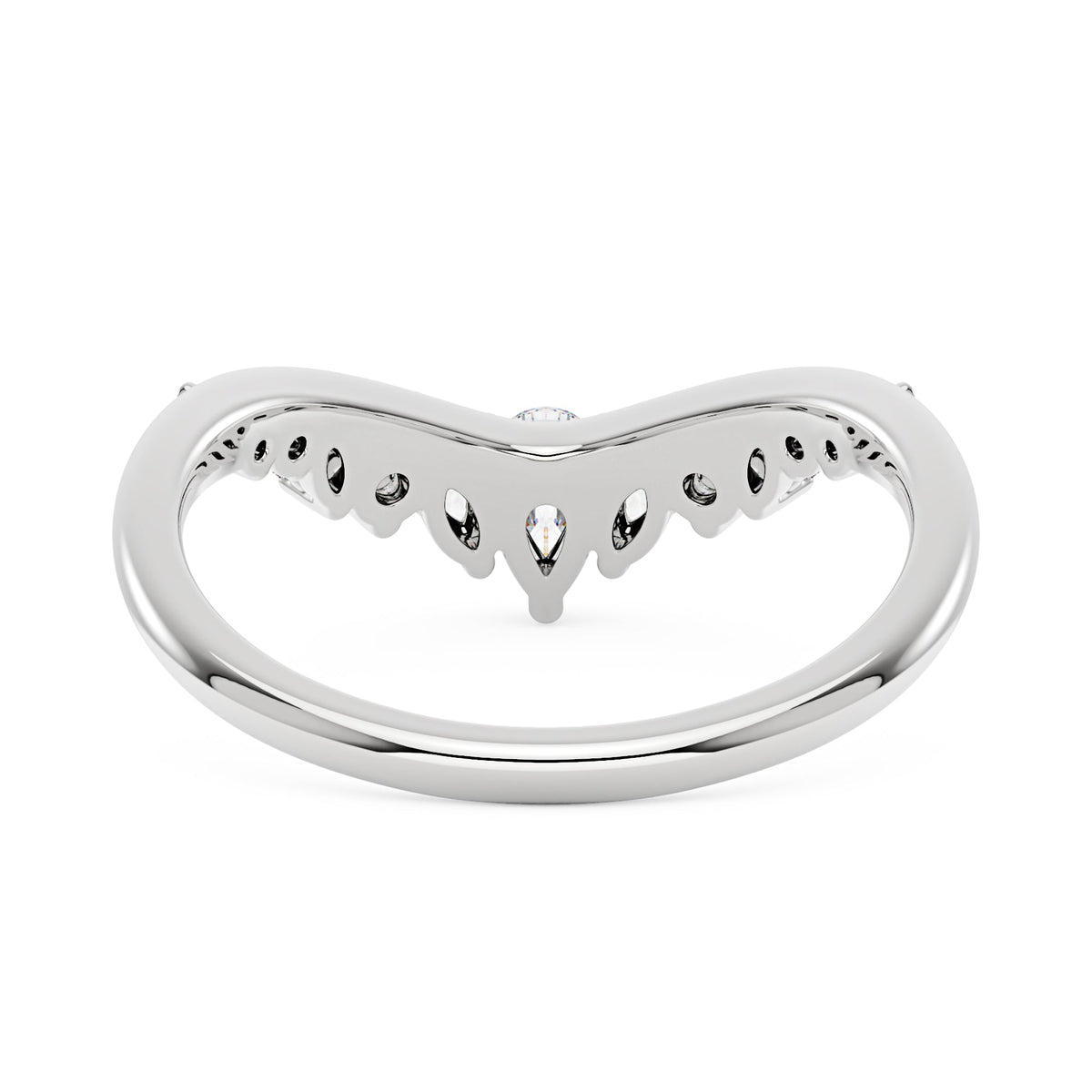 Arched Pear Marquise Moissanite Wedding Band - NavianJewelry™