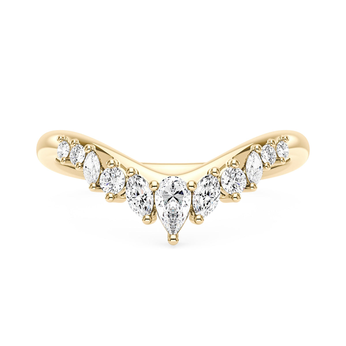 Arched Pear Marquise Moissanite Wedding Band - NavianJewelry™