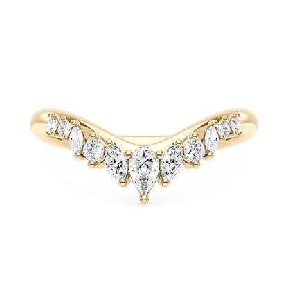 Arched Pear Marquise Moissanite Wedding Band - NavianJewelry™