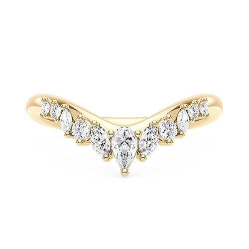 Arched Pear Marquise Moissanite Wedding Band - NavianJewelry™