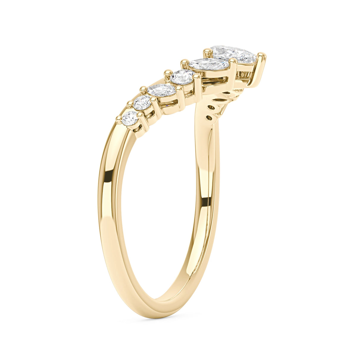 Arched Pear Marquise Moissanite Wedding Band - NavianJewelry™