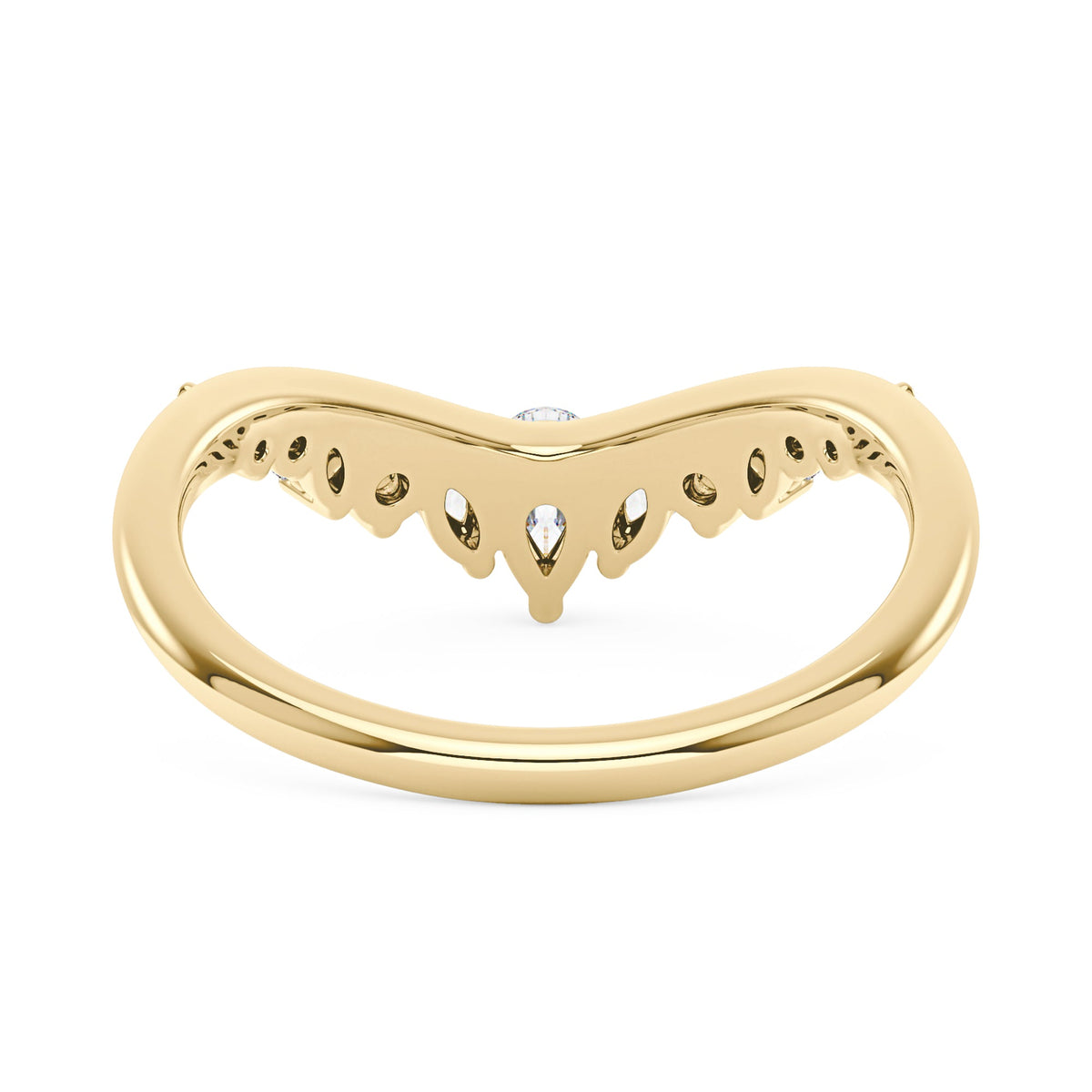 Arched Pear Marquise Moissanite Wedding Band - NavianJewelry™