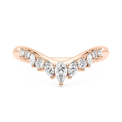 Arched Pear Marquise Moissanite Wedding Band - NavianJewelry™