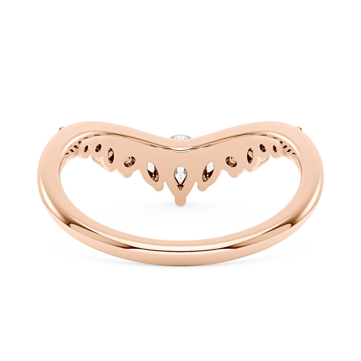 Arched Pear Marquise Moissanite Wedding Band - NavianJewelry™