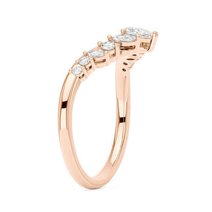 Arched Pear Marquise Moissanite Wedding Band - NavianJewelry™