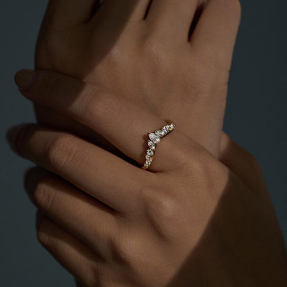 Arched Pear Marquise Moissanite Wedding Band - NavianJewelry™