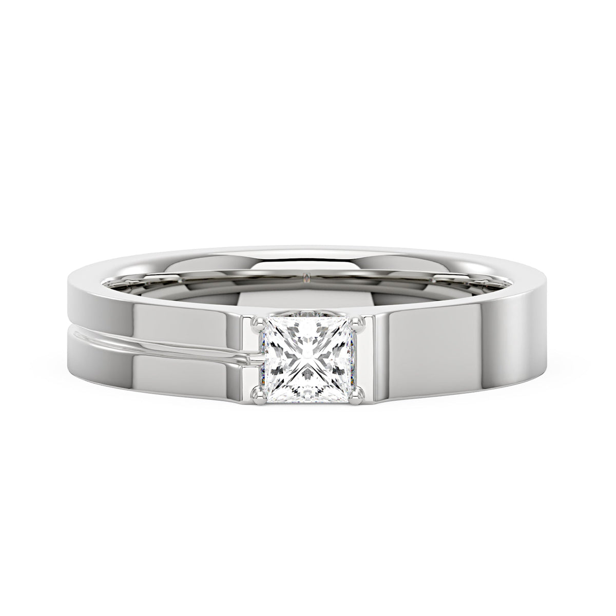0.4 Carat Princess Moissanite Wedding Band - NavianJewelry™