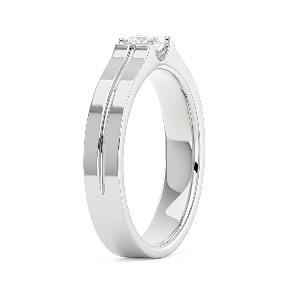 0.4 Carat Princess Moissanite Wedding Band - NavianJewelry™