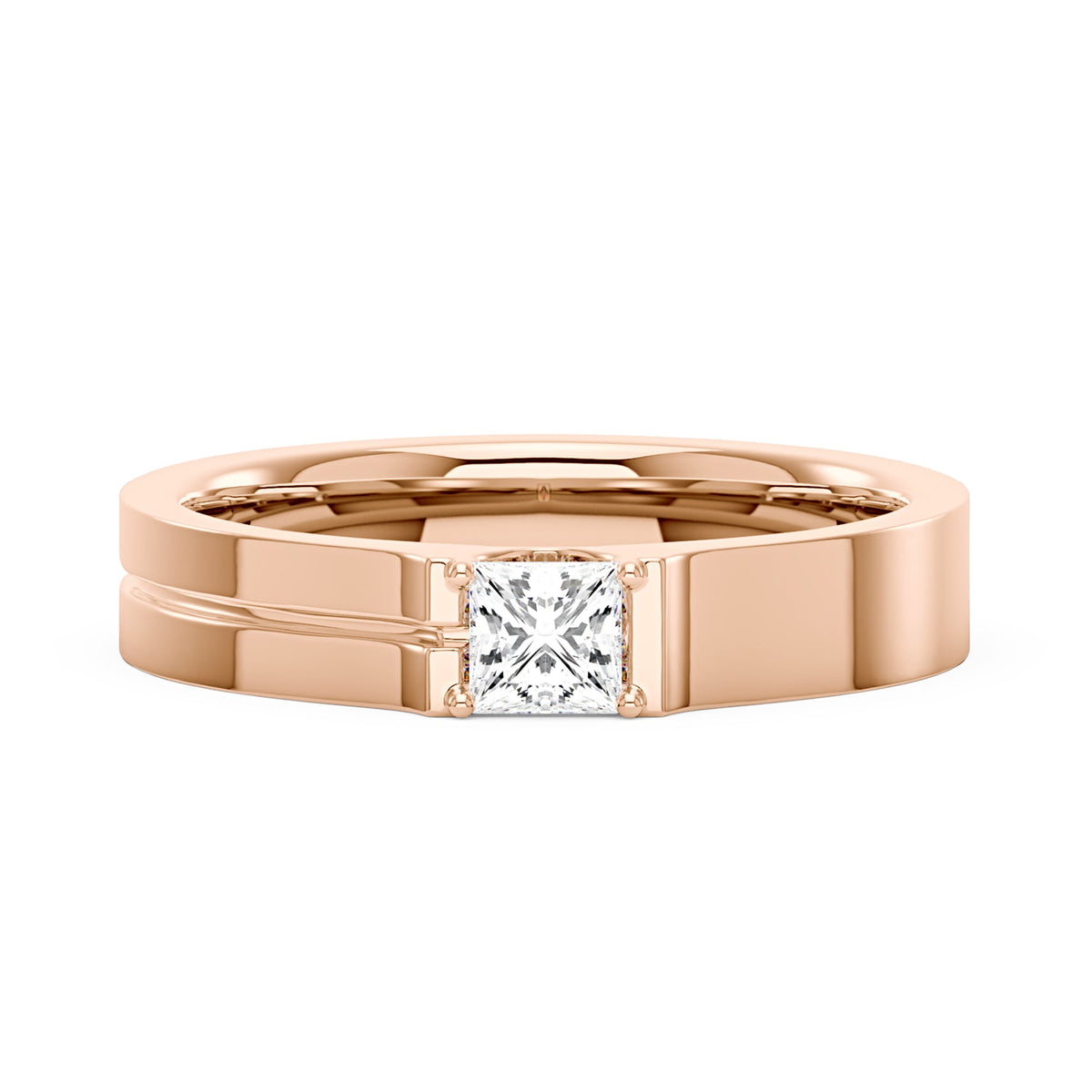 0.4 Carat Princess Moissanite Wedding Band - NavianJewelry™