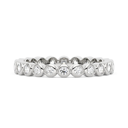 Round Moissanite Bezel Eternity Band - NavianJewelry™