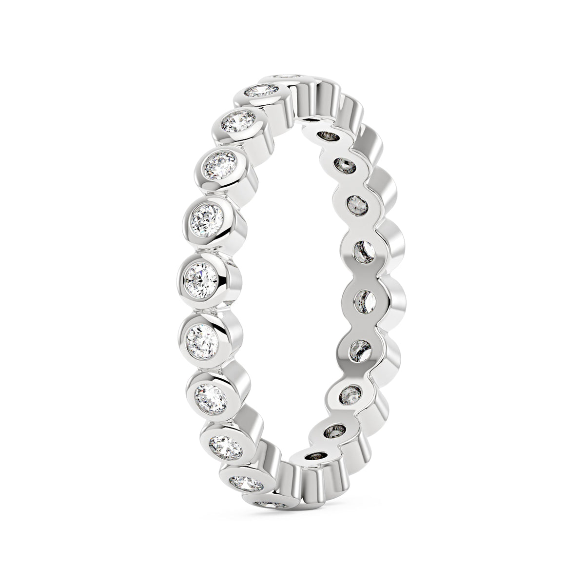 Round Moissanite Bezel Eternity Band - NavianJewelry™
