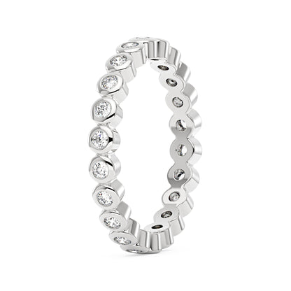 Round Moissanite Bezel Eternity Band - NavianJewelry™
