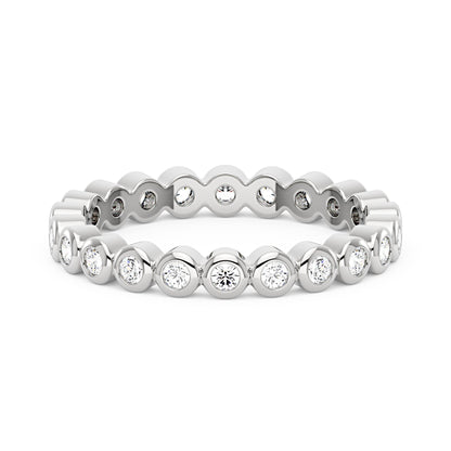 Round Moissanite Bezel Eternity Band - NavianJewelry™