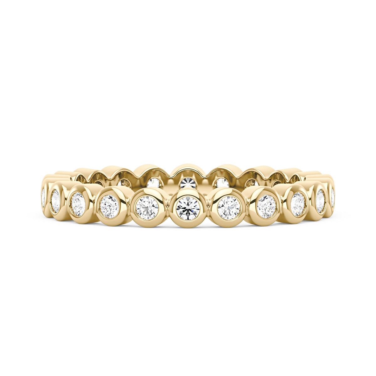 Round Moissanite Bezel Eternity Band - NavianJewelry™
