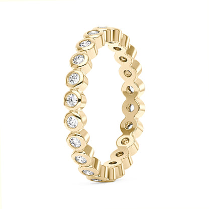 Round Moissanite Bezel Eternity Band - NavianJewelry™