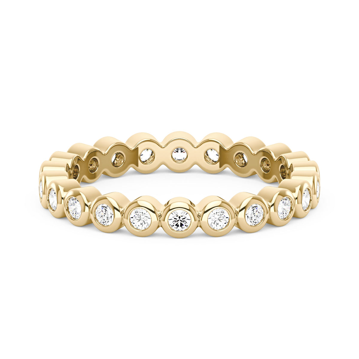 Round Moissanite Bezel Eternity Band - NavianJewelry™