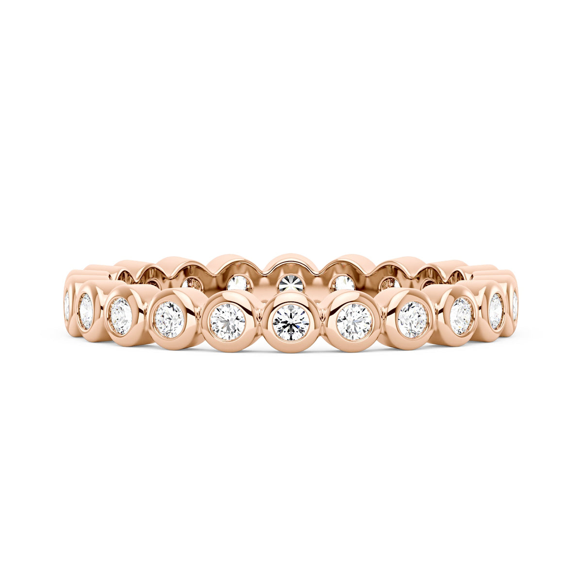 Round Moissanite Bezel Eternity Band - NavianJewelry™