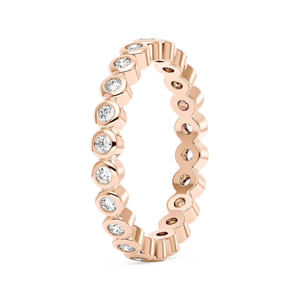 Round Moissanite Bezel Eternity Band - NavianJewelry™
