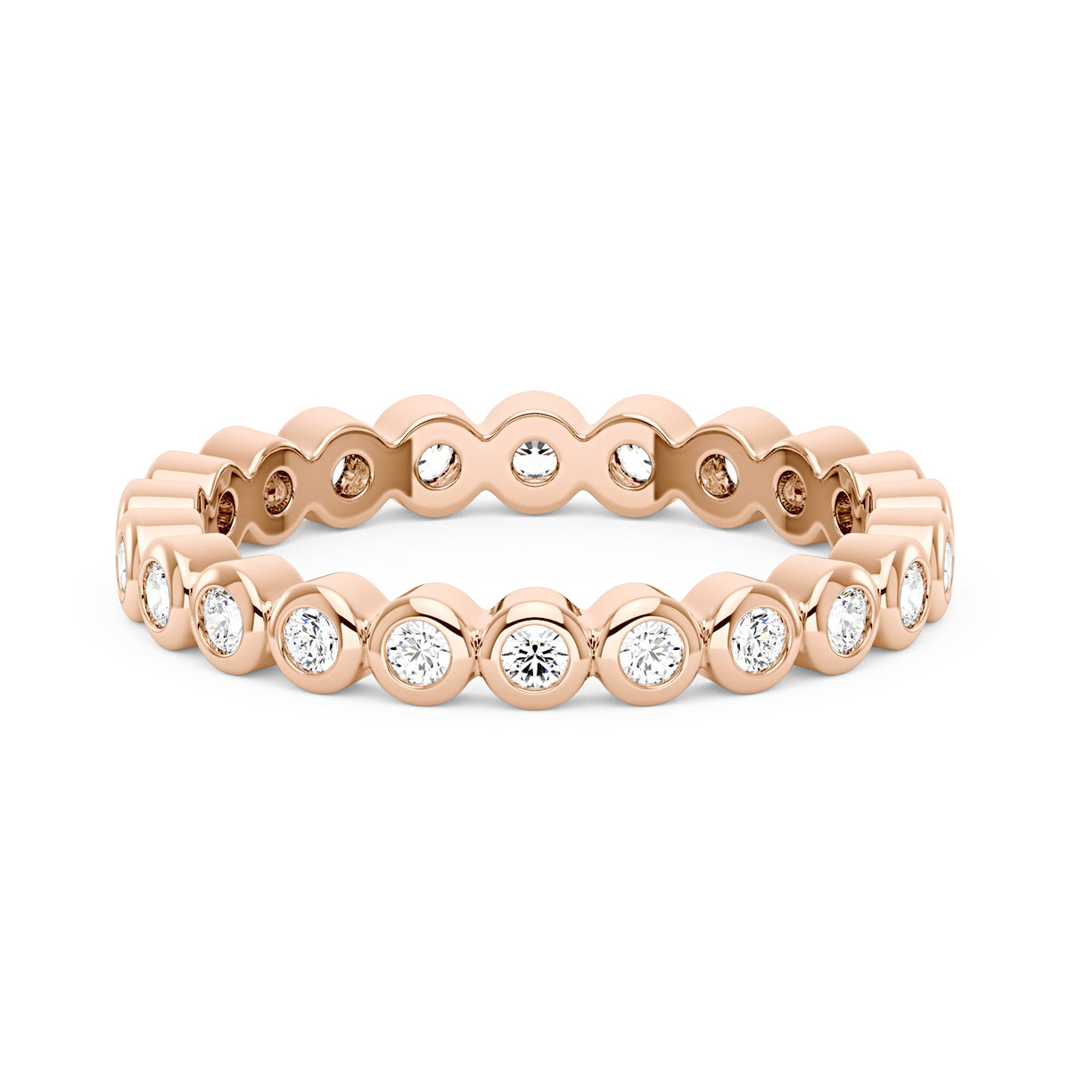 Round Moissanite Bezel Eternity Band - NavianJewelry™